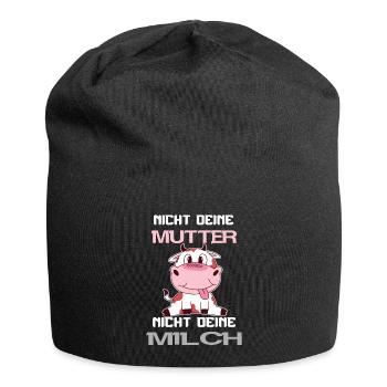 Vegan Veganerin Kuh Spruch - Jersey-Beanie - Schwarz - Vorne