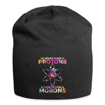 Universe Is Made Of Protons Neutrons And Morons - Jersey Beanie - black - Front