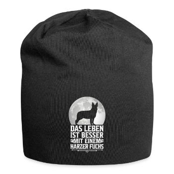 Leben mit Harzer Fuchs Hütehund Besitzer Spruch - Jersey-Beanie - Schwarz - Vorne