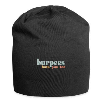 Retro Burpees hate you too Fitness Gym Shirt - Bonnet en jersey - noir - Devant