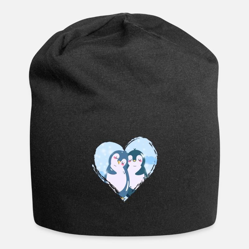 Pinguin - Jersey-Beanie - Schwarz