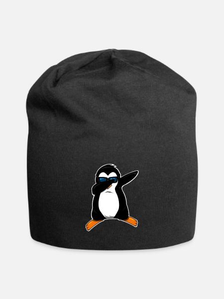 Dabbing Pinguin knuffig - Jersey-Beanie - Schwarz