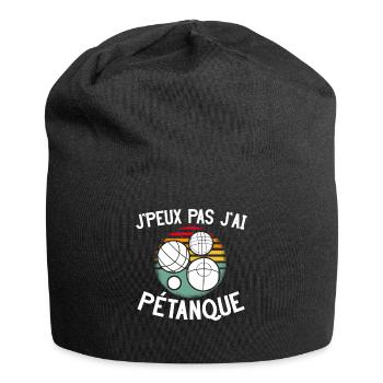 Je peux pas j'ai Pétanque - Bonnet en jersey - noir - Devant