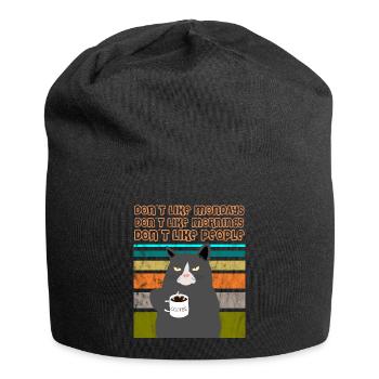 KAFFEE KATZE - Jersey-Beanie - Schwarz - Vorne