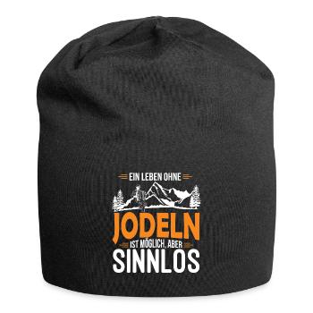 Jodelmusik Jodler Jodeln - Jersey-Beanie - Schwarz - Vorne
