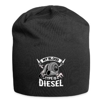 My Blood Type is Diesel - Diesel Mechanic Trucker - Jersey Beanie - black - Front