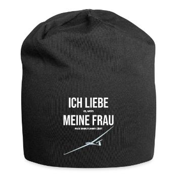 Ich liebe meine Frau Segelflieger - Jersey-Beanie - Schwarz - Vorne