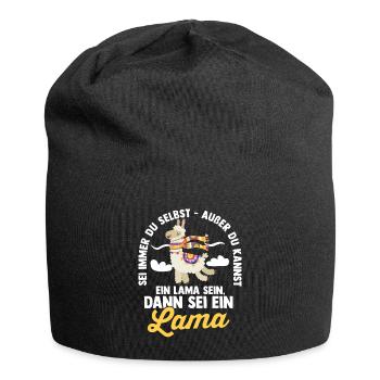 Lama - Jersey-Beanie - Schwarz - Vorne