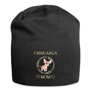 Chihuahua Mom, Chihuahua Mama - Jersey-Beanie - Schwarz - Vorne