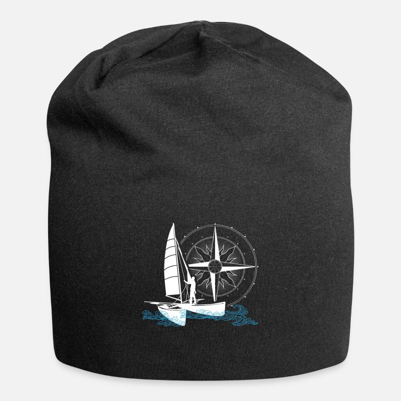 Catamaran Sailing Double Hull Bi-Coque - Jersey Beanie - black