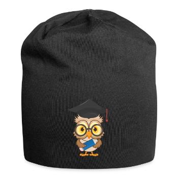 Hibou Fin de l’école - Bonnet en jersey - noir - Devant