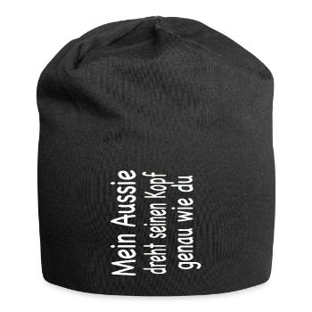 Australian Shepherd - Aussie - Jersey-Beanie - Schwarz - Vorne