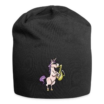 Saxophonist Einhorn - Jersey-Beanie - Schwarz - Vorne