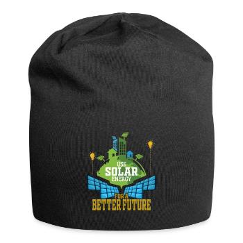 Solarenergie Sonnenenergie Erneuerbare Energie - Jersey-Beanie - Schwarz - Vorne
