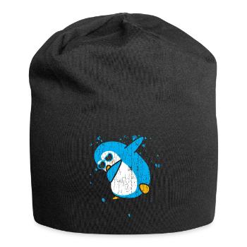 Dabbing penguin cool motif - Bonnet en jersey - noir - Devant