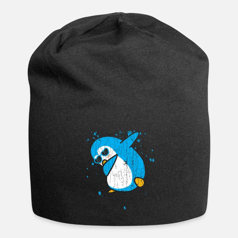 Dabbing Pinguin cooles Motiv - Jersey-Beanie - Schwarz
