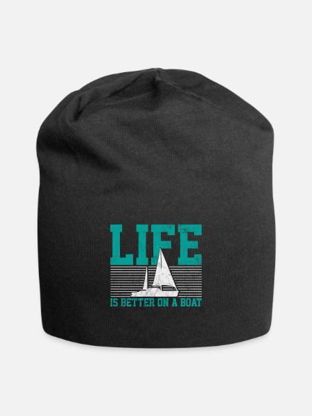 Segelboot Segler - Jersey-Beanie - Schwarz
