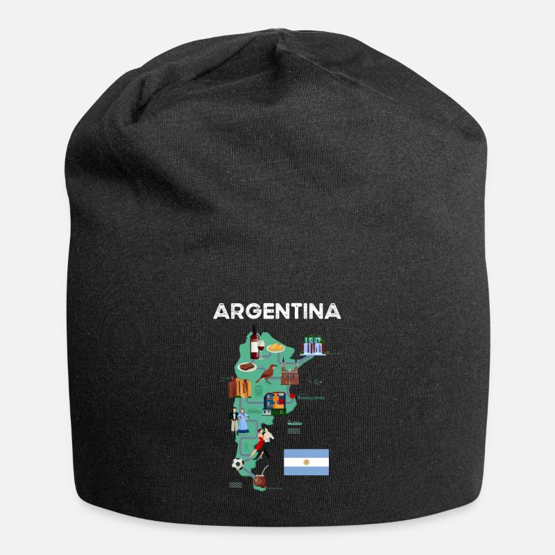 Argentinien - Jersey-Beanie - Schwarz