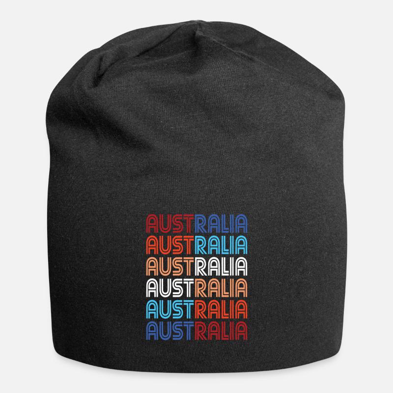 Australien - Jersey-Beanie - Schwarz