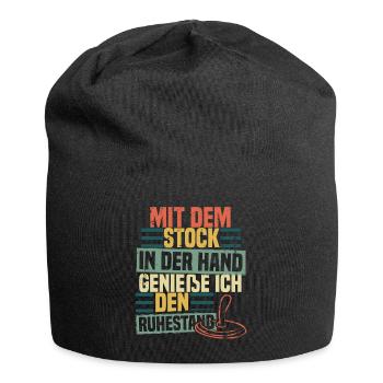Mit dem Stock in der Hand - Ruhestand - Jersey-Beanie - Schwarz - Vorne