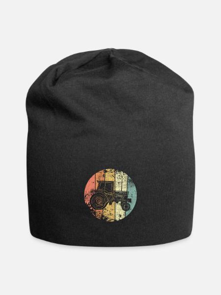 Traktor Old School Landwirt - Jersey-Beanie - Schwarz