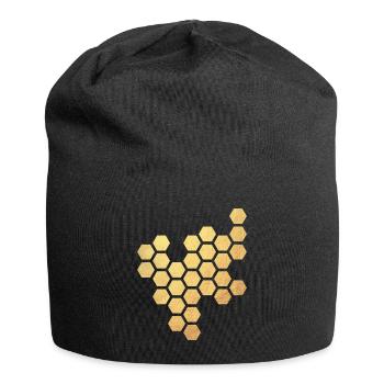 Bienenwaben Gold Honig Muster Sechseck Biene Imker - Jersey-Beanie - Schwarz - Vorne