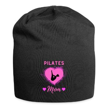 Pilates Mom, Pilates Mama Liebe - Jersey-Beanie - Schwarz - Vorne