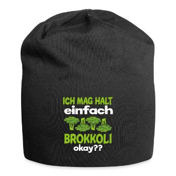 Brokkoli Broccoli gesund essen Vegetarier - Jersey-Beanie - Schwarz - Vorne