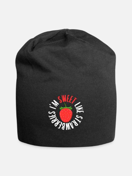 strawberry - Jersey Beanie - black