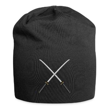 Japanischer Samurai Schwerter Katana Geschenk - Jersey-Beanie - Schwarz - Vorne