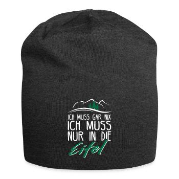 Eifel Mosel Wandern Fluss Winzer Geschenkidee - Jersey-Beanie - Anthrazit - Vorne