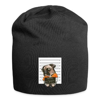 Dog Gangster dog mugshot Bulldog - Jersey Beanie - black - Front