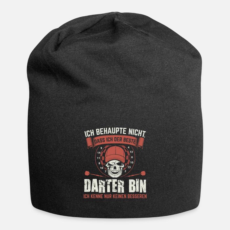 Dart Darts | Darter Darten Dartspieler Geschenk - Jersey-Beanie - Schwarz