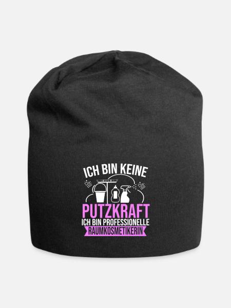 Putzfrau Wischen Raumkosmetikerin Reinigungskraft - Jersey-Beanie - Schwarz