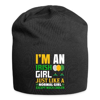 Irish Girl Gift Idea Funny - Jersey Beanie - black - Front