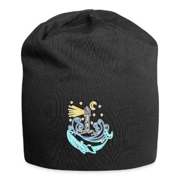 Phare côte mer mer - Bonnet en jersey - noir - Devant