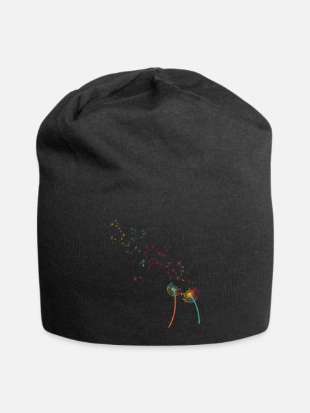 Pusteblume Knäuelgras - Jersey-Beanie - Schwarz