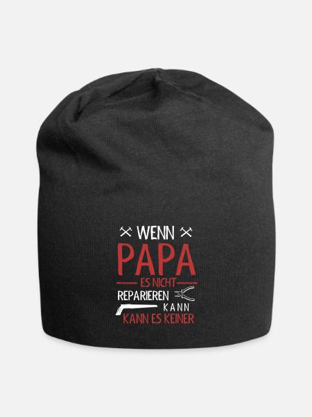 Papa Reparieren Handwerker Ehemann Vater - Jersey-Beanie - Schwarz