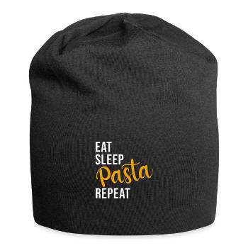 Nudel Nudeln Pasta Spaghetti Kohlenhydrate Spruch - Jersey-Beanie - Schwarz - Vorne