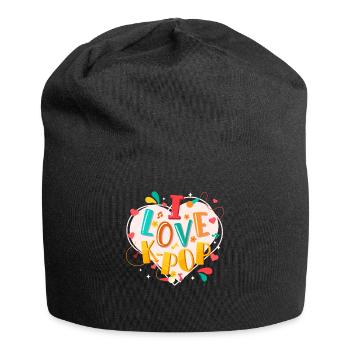 I Love K-Pop Music Kpop Musique pop coréenne - Bonnet en jersey - noir - Devant