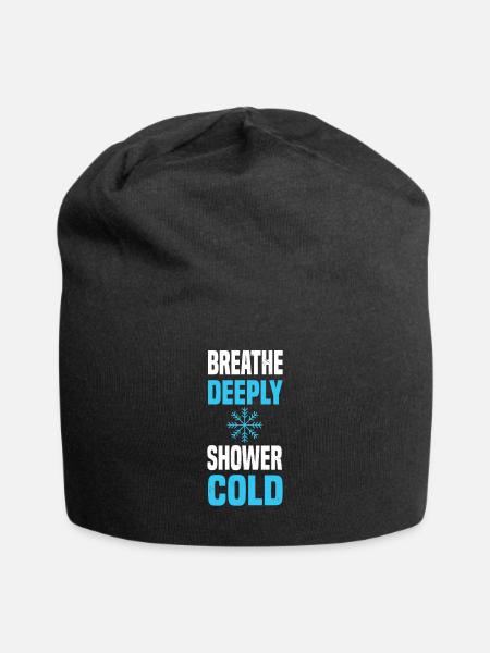 Eisbaden Kaltduschen Eisschwimmen Gesund Geschenk - Jersey-Beanie - Schwarz