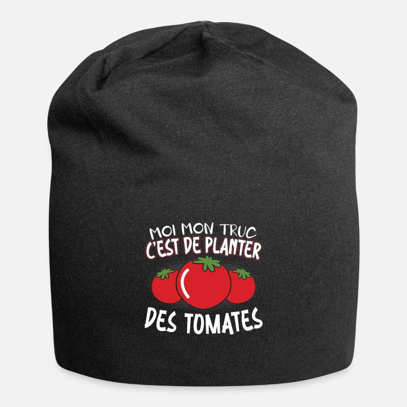 Moi Mon Truc C'est De Planter Des Tomates - Bonnet en jersey - noir