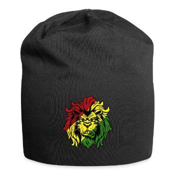 Rasta Lion Roots Reggae Musique Jah Jamaïque cadeau - Bonnet en jersey - noir - Devant