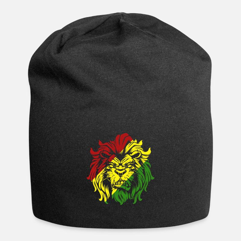 Rasta Löwe Roots Reggae Musik Jah Jamaika Geschenk - Jersey-Beanie - Schwarz