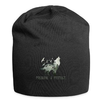 Preserve & Protect Environmental Protection Climate Protection Wolf - Jersey Beanie - black - Front