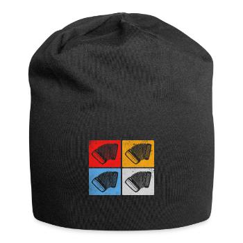 Akkordeon Retro - Jersey-Beanie - Schwarz - Vorne