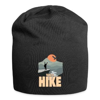 Take A Hike - Wanderer Saying - Jersey Beanie - black - Front