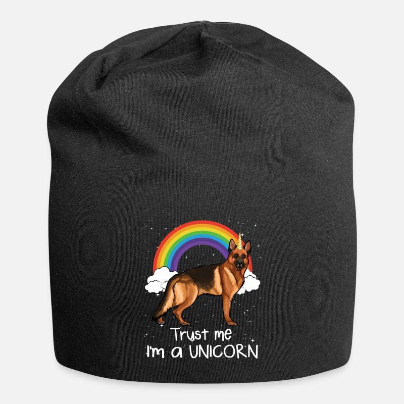 Regenbogen Deutscher Schäferhund Vertrauen Sie mir ich bin ein Einhorn Hund - Jersey-Beanie - Schwarz