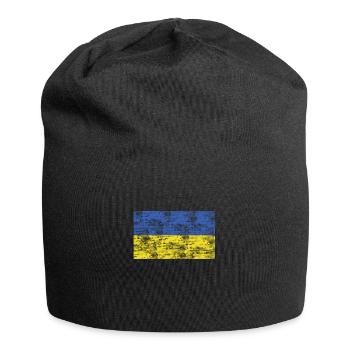 Drapeau de l’Ukraine - Bonnet en jersey - noir - Devant
