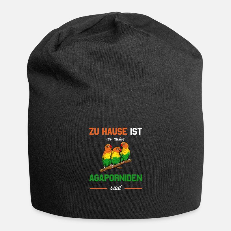 Agaporniden Pfirsichköpchen Papagei Geschenkidee - Jersey-Beanie - Schwarz
